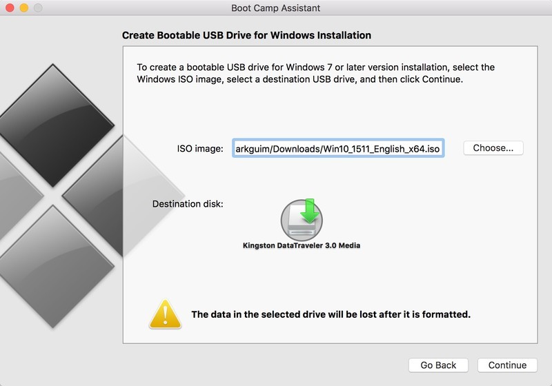 bootable usb for windows on mac